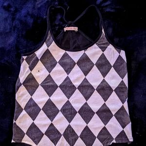 Checkerboard Laceback Tank